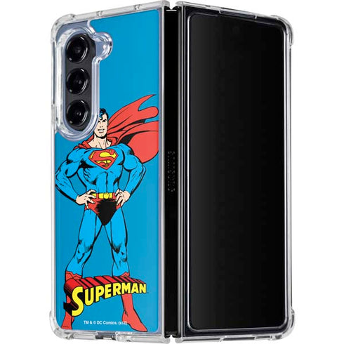 DC Comics Superman Classic Art Pose Galaxy Z Fold5 5G Clear Case