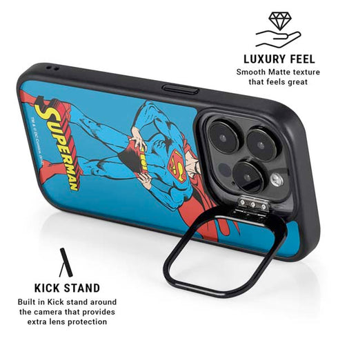 DC Comics Superman Classic Art Pose iPhone 15 Pro Kickstand Case