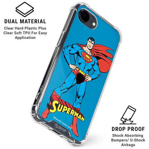 DC Comics Superman Classic Art Pose iPhone 16e Clear Case