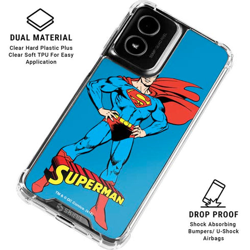 DC Comics Superman Classic Art Pose Moto G Power 5G (2024) Clear Case