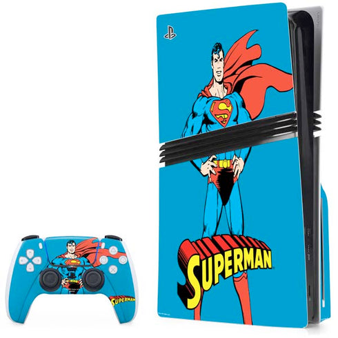 DC Comics Superman Classic Art Pose PS5 Pro Disk Bundle Skin