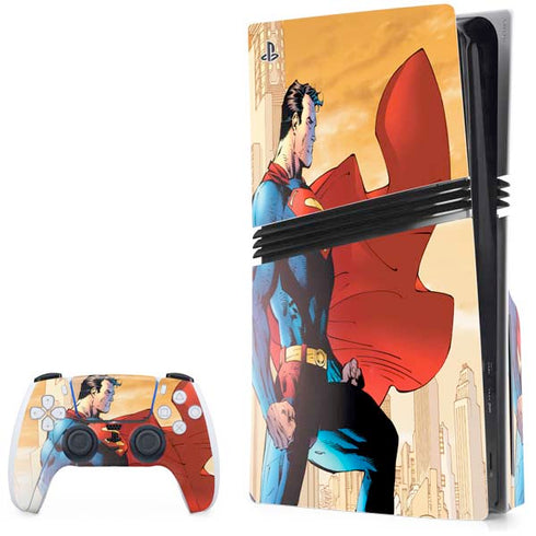 DC Comics Superman For Tomorrow Cover Art by Jim Lee PS5 Pro Disk Bundle Skin