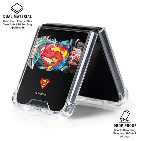 DC Comics Superman Shield Galaxy Z Flip6 Clear Case
