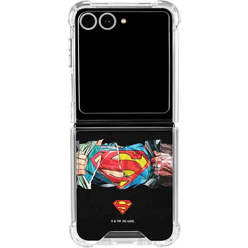 DC Comics Superman Shield Galaxy Z Flip7 Clear Case