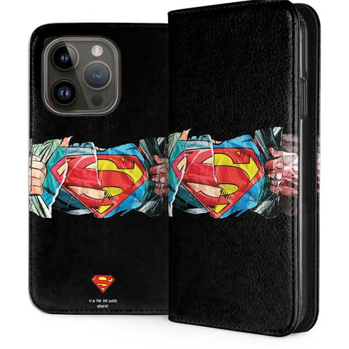 DC Comics Superman Shield iPhone 15 Pro Folio Case