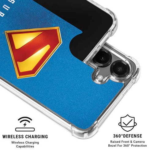 Superman 2025 Classic Superman Shield Emblem Galaxy S26 Clear Case