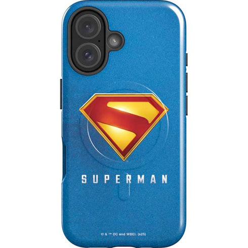 Superman 2025 Classic Superman Shield Emblem iPhone 16 Plus Magsafe Impact Case