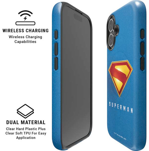 Superman 2025 Classic Superman Shield Emblem iPhone 16 Plus Magsafe Impact Case
