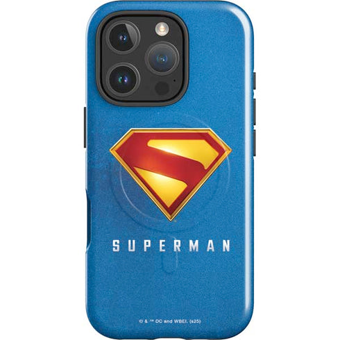 Superman 2025 Classic Superman Shield Emblem iPhone 16 Pro Magsafe Impact Case