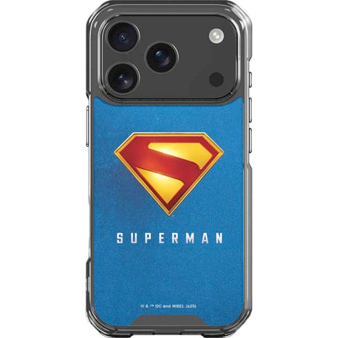 Superman 2025 Classic Superman Shield Emblem iPhone 17 Pro Clear Case