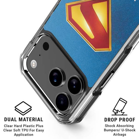 Superman 2025 Classic Superman Shield Emblem iPhone 17 Pro Max Clear Case