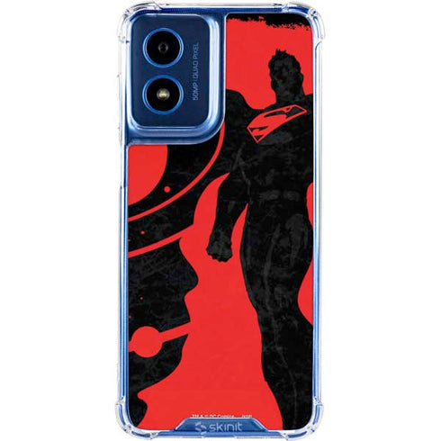 DC Comics Superman Silhouette Flying Moto G Play 4G (2024) Clear Case