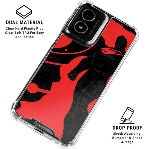 DC Comics Superman Silhouette Flying Moto G Power 5G (2024) Clear Case