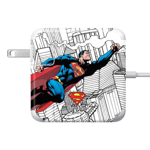 DC Comics Superman Super Speed Flying Over City 85W Power Adapter (15 and 17 inch MacBook Pro Charger) Skin