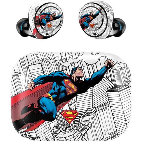 DC Comics Superman Super Speed Flying Over City Amazon Echo Buds Skin