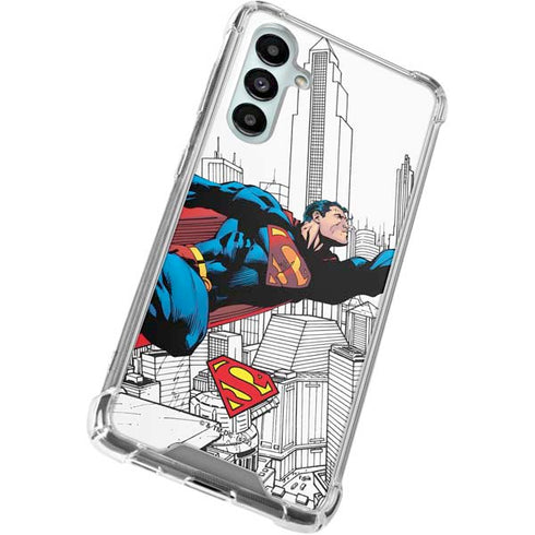 DC Comics Superman Super Speed Flying Over City Galaxy A16 5G Clear Case