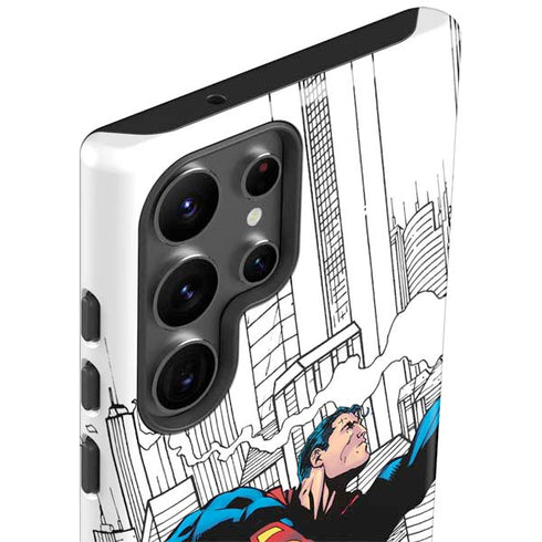 DC Comics Superman Super Speed Flying Over City Galaxy S23 Ultra Pro Case