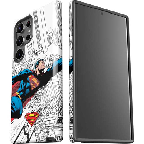 DC Comics Superman Super Speed Flying Over City Galaxy S23 Ultra Pro Case