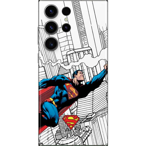 DC Comics Superman Super Speed Flying Over City Galaxy Skins