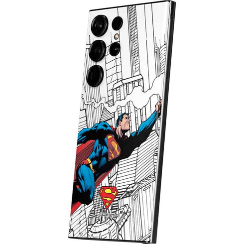 DC Comics Superman Super Speed Flying Over City Galaxy Skins