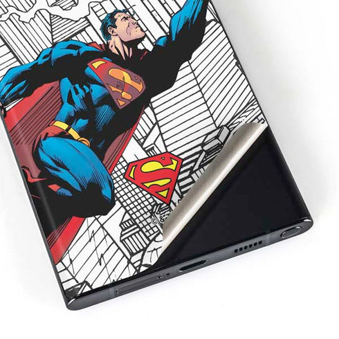 DC Comics Superman Super Speed Flying Over City Galaxy Skins