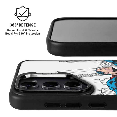 DC Comics Superman Super Speed Flying Over City Galaxy S25 Kickstand Case
