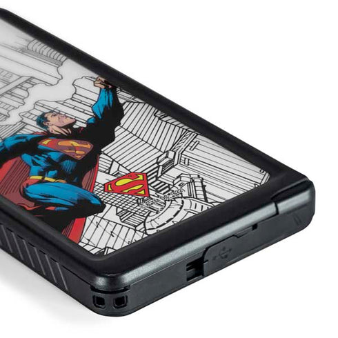 DC Comics Superman Super Speed Flying Over City Galaxy S24 Ultra Waterproof Case