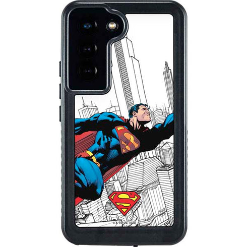 DC Comics Superman Super Speed Flying Over City Galaxy S24 Waterproof Case
