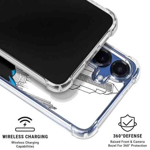 DC Comics Superman Super Speed Flying Over City Galaxy S25 Clear Case