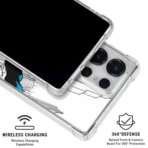 DC Comics Superman Super Speed Flying Over City Galaxy S25 Ultra Clear Case