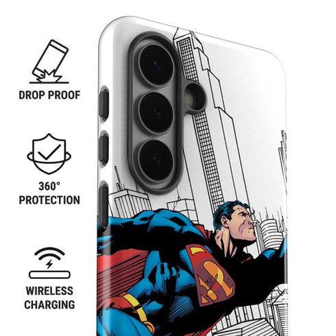 DC Comics Superman Super Speed Flying Over City Galaxy S26 Impact Case