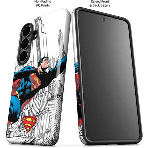 DC Comics Superman Super Speed Flying Over City Galaxy S26 Impact Case