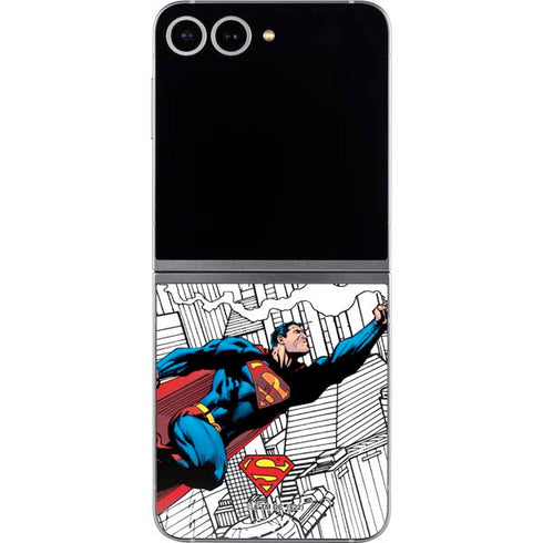 DC Comics Superman Super Speed Flying Over City Galaxy Z Flip6 Skin