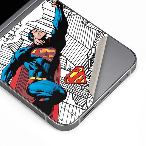 DC Comics Superman Super Speed Flying Over City Galaxy Z Flip6 Skin