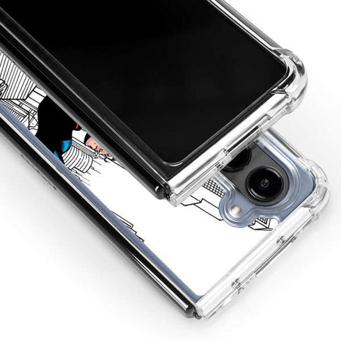 DC Comics Superman Super Speed Flying Over City Galaxy Z Fold5 5G Clear Case