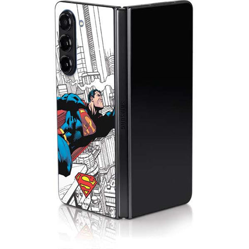 DC Comics Superman Super Speed Flying Over City Galaxy Z Fold5 5G Skin
