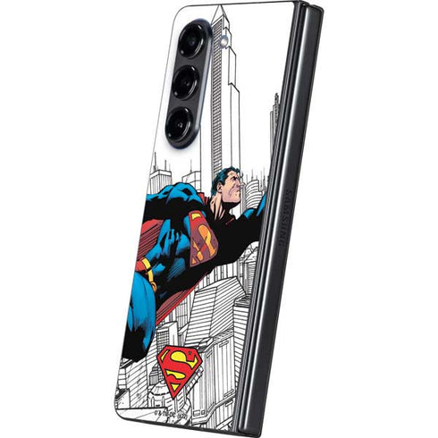 DC Comics Superman Super Speed Flying Over City Galaxy Z Fold5 5G Skin