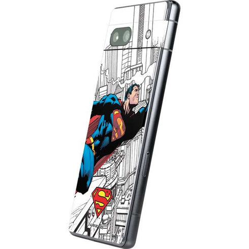 DC Comics Superman Super Speed Flying Over City Google Pixel 7a Skin