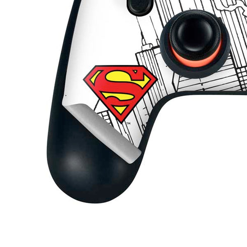 DC Comics Superman Super Speed Flying Over City Google Stadia Controller Skin