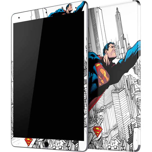 DC Comics Superman Super Speed Flying Over City iPad Skins