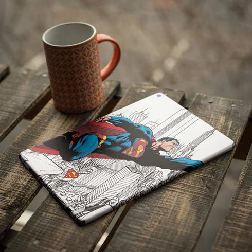 DC Comics Superman Super Speed Flying Over City iPad Skins