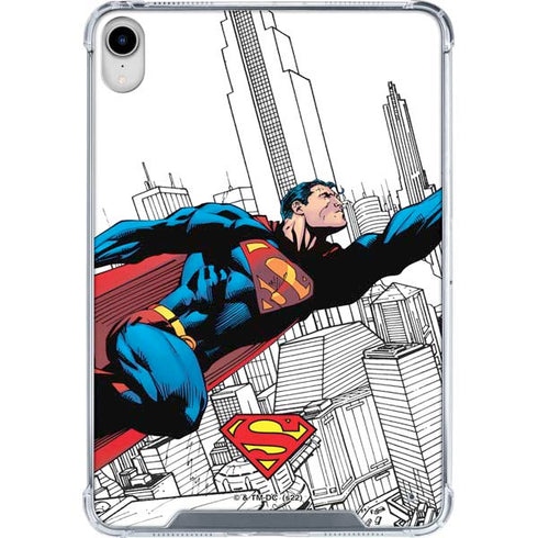 DC Comics Superman Super Speed Flying Over City iPad 11th Gen (2025) Clear Case