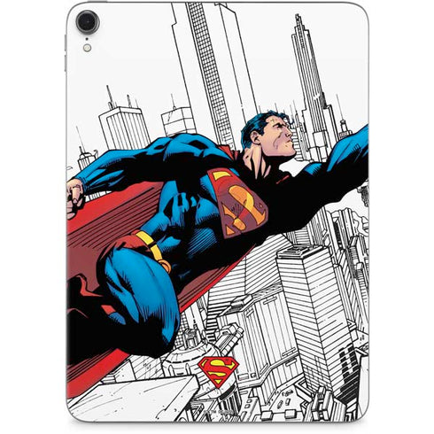 DC Comics Superman Super Speed Flying Over City Apple iPad Pro Skin