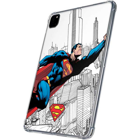 DC Comics Superman Super Speed Flying Over City iPad Pro 11in (2024) Clear Case
