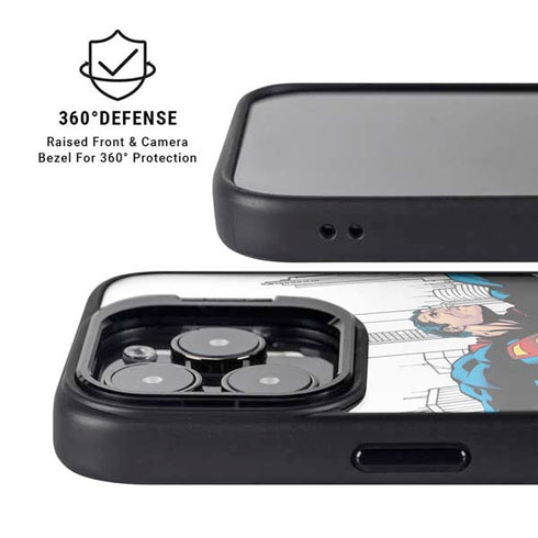 DC Comics Superman Super Speed Flying Over City iPhone 13 Pro Max Kickstand Case