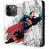 DC Comics Superman Super Speed Flying Over City iPhone 15 Pro Folio Case