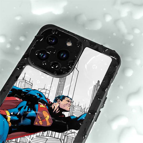 DC Comics Superman Super Speed Flying Over City iPhone 15 Pro Waterproof Case