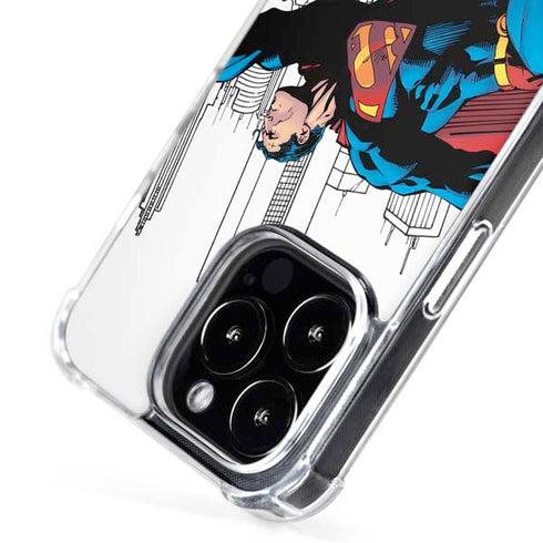 DC Comics Superman Super Speed Flying Over City iPhone 16 Pro MagSafe Case