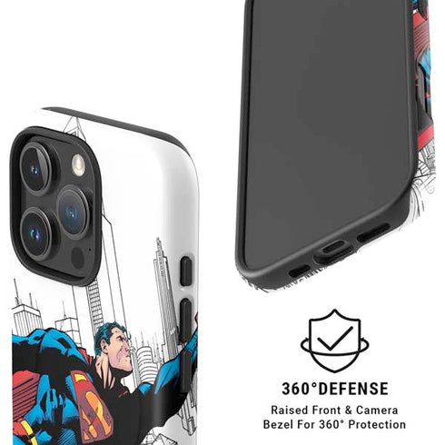 DC Comics Superman Super Speed Flying Over City iPhone 16 Pro Magsafe Impact Case