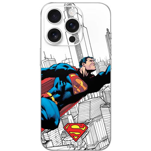 DC Comics Superman Super Speed Flying Over City iPhone 16 Pro Skin